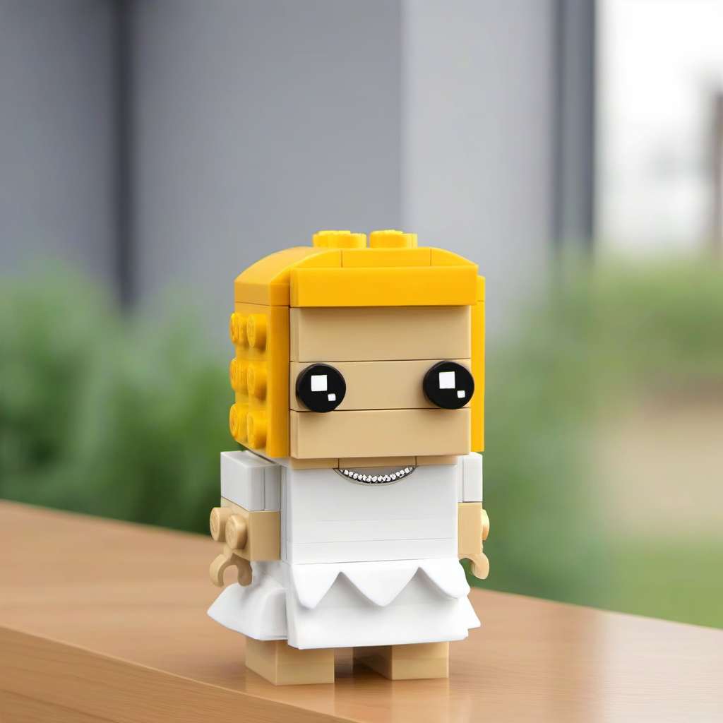 picture of a lego brickheadz of a woman with blonde hair wearing a white summer dress<lora:legobrickheadz-v1.0-000004:0.85>