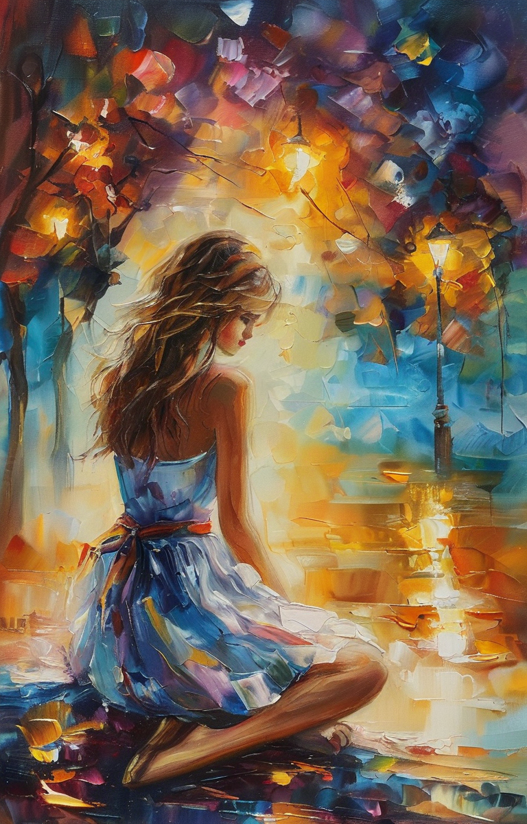 masterpiece,best quality,<lora:tbh438-sdxl:0.8>,illustration,style of Leonid Afremov
 tech genius teenage girl