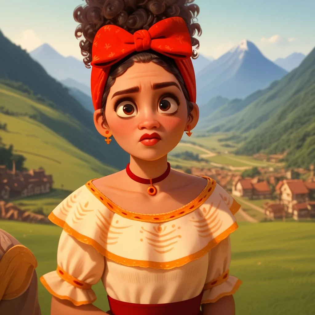 score_9, score_8_up, score_7_up, score_6_up, score_5_up, score_4_up, 1girl, Dolores, head tilted, mountain background, kissing face