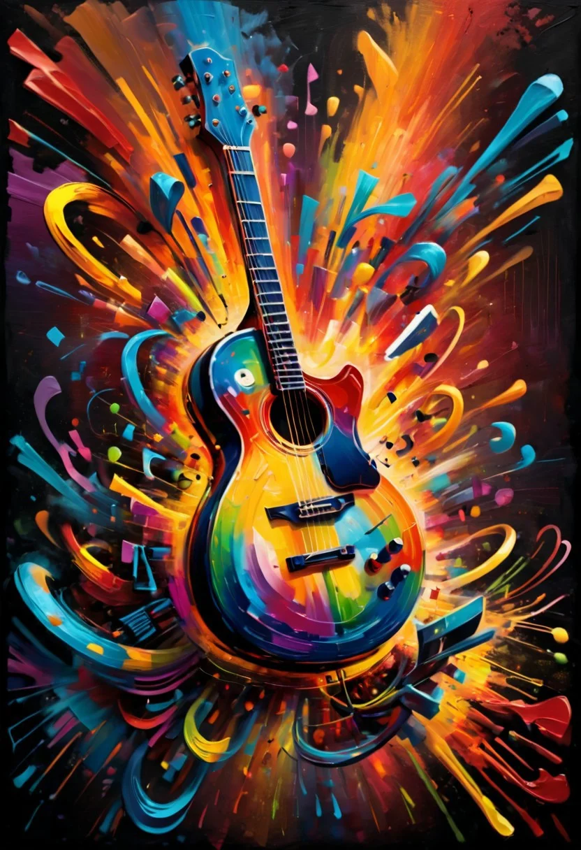 zavy-rghpnt, Letterism, "Turn up the music, let's lose control.", Hopeful, F/14, triadic colors, stunning, epic, intense, highly detailed, warm light, imposing, confident, beautiful composition, cool colors, dynamic dramatic beautiful full taking, ambient background, deep rich colors