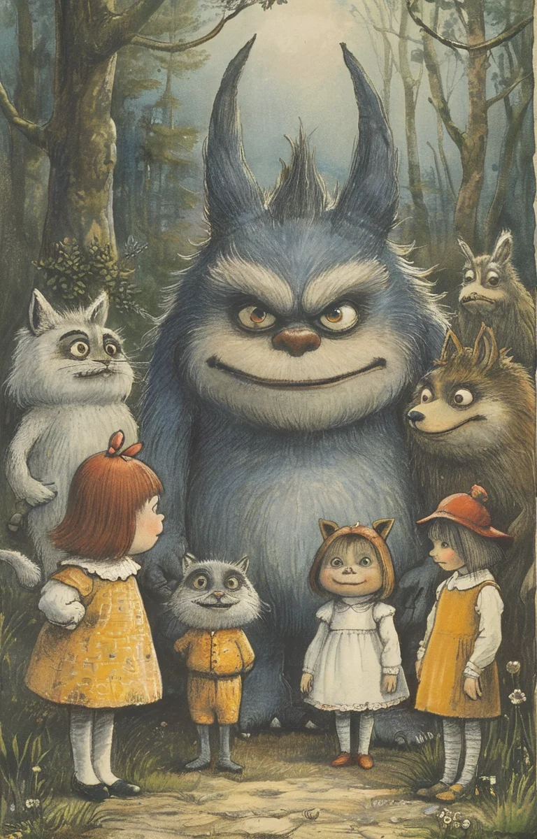 masterpiece,best quality,<lora:tbh377-sdxl:0.6>,illustration,style of Maurice Sendak
animals