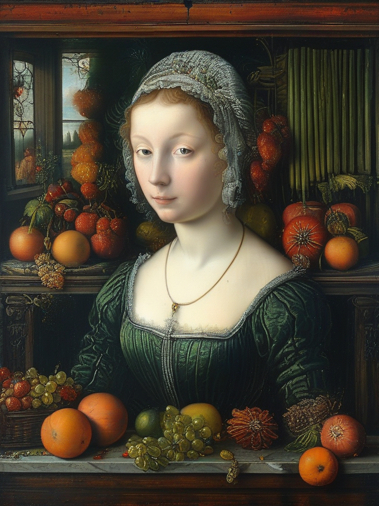 masterpiece,best quality,oil painting ,still life,<lora:tbh107-sdxl-dim64:1>,style of Albrecht Altdorfer