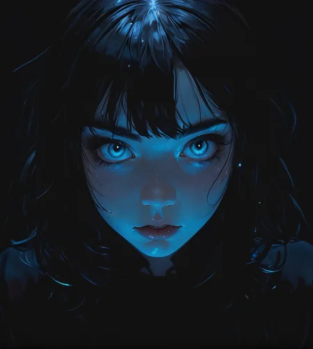 masterpiece,high resolution,8k,
3xpression,,1girl, ,black clothes,,upper body,dark hair,glow
, ,gl0w,, <lora:glowXL-9:0.6>