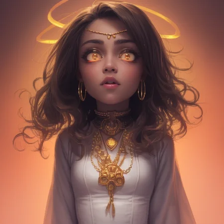 V3rh03v3n:2 gold pale man with teeth and detailed close up face focus photo with a ((glowing strange comb shaped bindi and gold hoop earrings)) and arms and arms and arms and arms, with collar and a chain around her neck and a chain, with a triangle behind her and glowing eyes, simple black background with fog and cinematic lighting BigHeadMode:0.67 with saggy tits and transparent liquid splash in the background pffpffpff:0.6