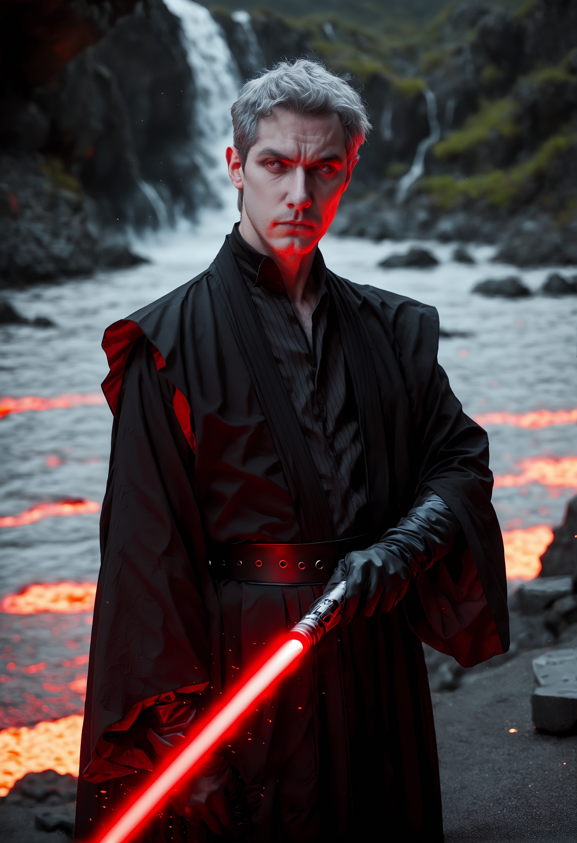 score_9, score_8_up, score_7_up, score_6_up, score_5_up, 1boy,old,grey hair,on lava,lava planet, red lightsaber,
sith outfit,male,
,<lora:SithPony-000030>