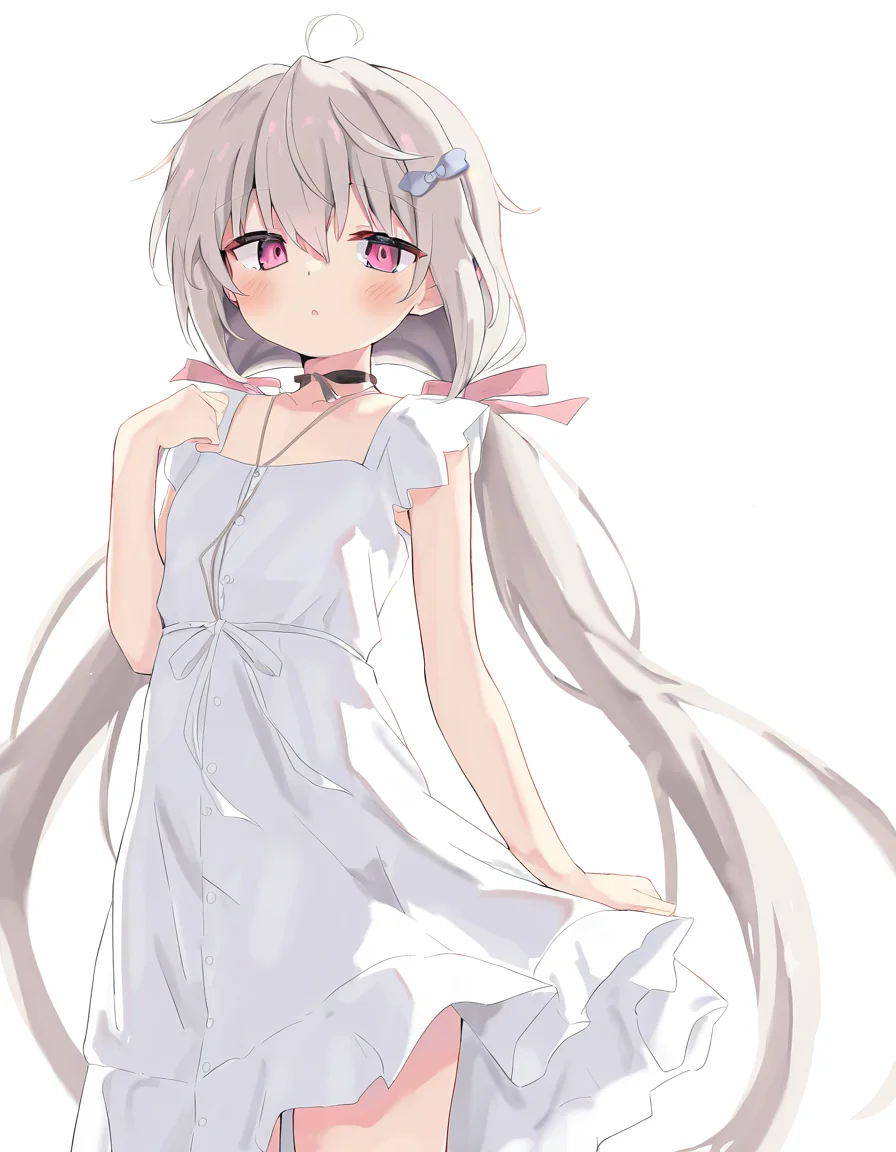 <lora:shiroka-000012:1>,shiroka,1girl,solo,looking at viewer,white background,simple background,cowboy shot,standing,dress,, masterpiece, best quality, very aesthetic, absurdres,newest, incredibly absurdres,, toshizou \(0714\)