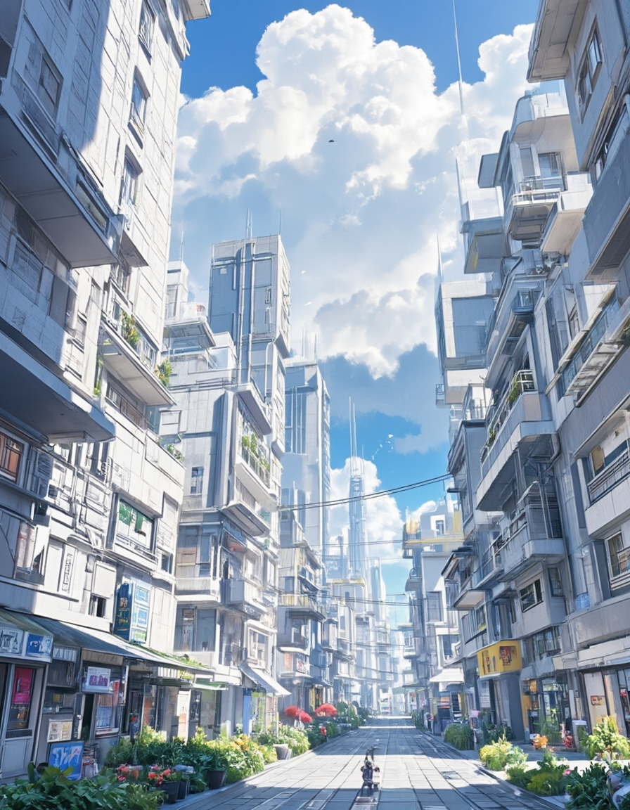 <lora:INWYTK_01a_flux:1> inwytk01flux, wh1te, scenery, white buildings, science fiction, photo, realistic, street, side view, stores, vegetation, c1t, many cats