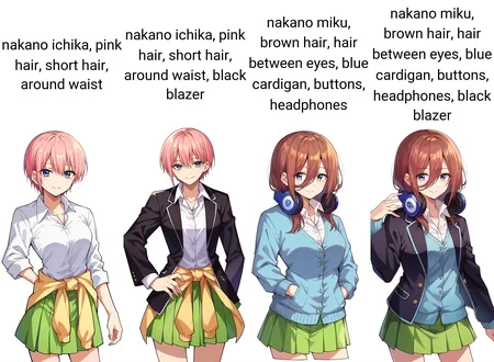 score_9, score_6_up, source_anime, 1girl, solo, cowboy shot, white background, nakano ichika, pink hair, short hair, around waist, collared shirt, green skirt, light smile <lora:quintessential_quintuplets_sdxl_pony:0.8>