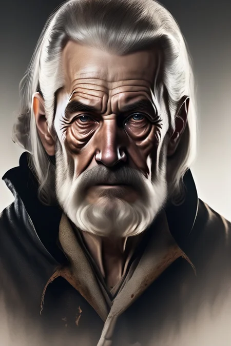 close up photograph, Dark noir, dark dungeon, portrait of old man medieval prisoner, portrait, old torn cloth, long hair, dirt, sitting, 4K HD, sharp focus, wide angle 3/4, cinematic lighting, post-processing, dramatic pose, dramatic angle, perfect composition, cinematic effects, cinematic realism, dramatic ambient light , <lora:Lexica_XL_V1:1> Lexica art style