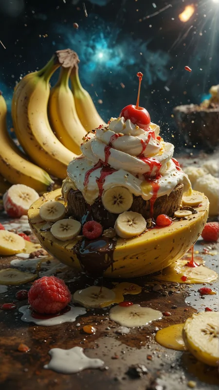 Quantum banana split across timelines. weird unique point of view,weird camera perspective,
creative, cinemativ, movie theme, movie artwork. 
(masterpiece, award winning artwork)
many details, extreme detailed, full of details,
<lora:WildcardX-XL-Detail-Enhancer:0.85> <lora:add-detail-xl:0.95>
<lora:MJ52:0.31>
 <lora:Painted World:0.21> painted world, colorful splashes 
<lora:ral-apoctvisn-sdxl:0.15> ral-apoctvisn
 <lora:xl_more_art-full_v1:0.185>
 <lora:RMSDXL_Darkness_Cinema:0.31> 
<lora:RMSDXL_Creative:0.26>
(prompt by @AIDigitalMediaAgency:0.01)