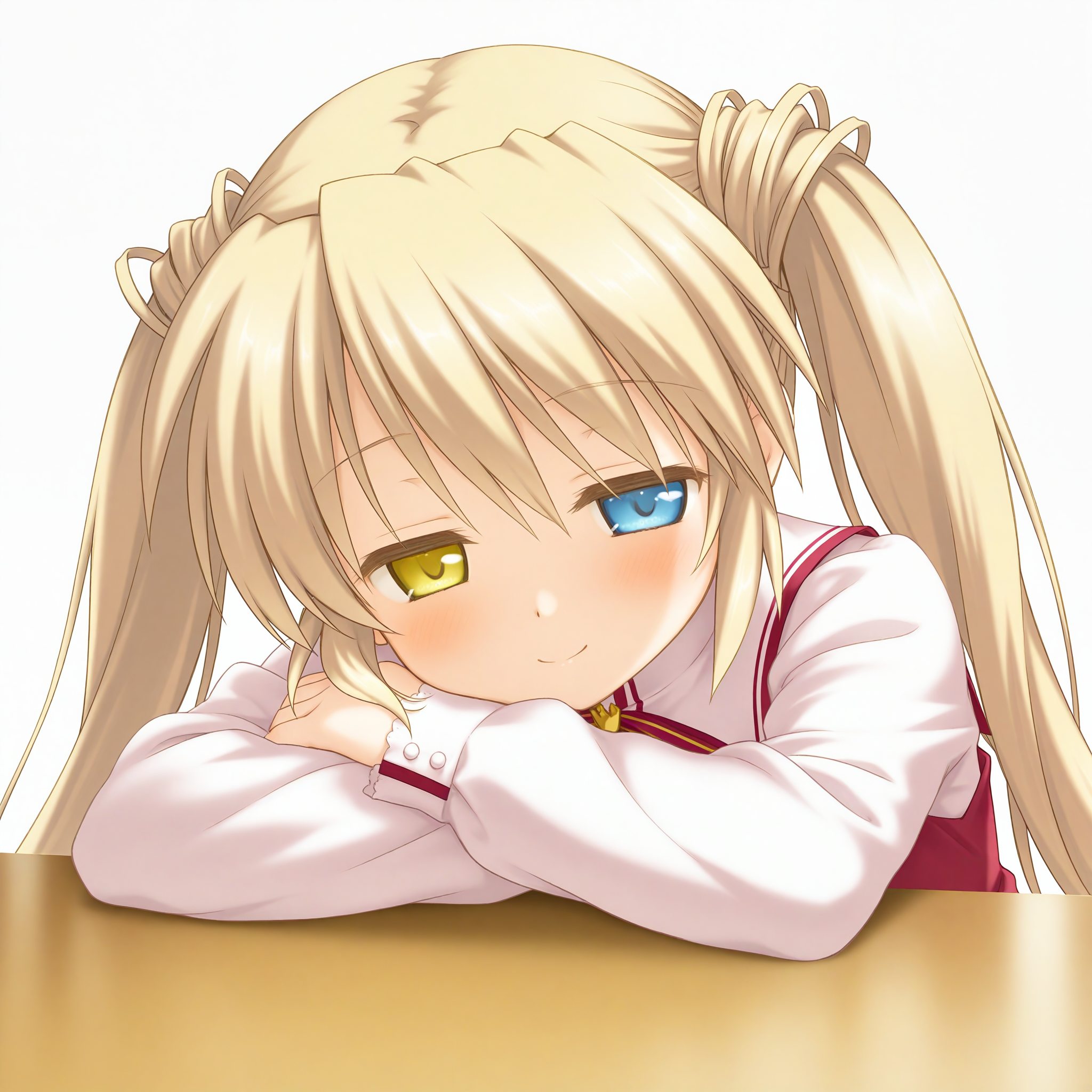 <lora:favorite_art_n16c16_nai_Loha-0000100:1.5>,favorite art,
<lora:Nakatsu_Shizuru_1_nai:0.6>,Nakatsu Shizuru,twintails,white shirt,long sleeves,red dress,sleeveless dress,
1girl,solo,smile,table,front view,looking at viewer,half-closed eyes,head rest,arms on table,simple background,white background,