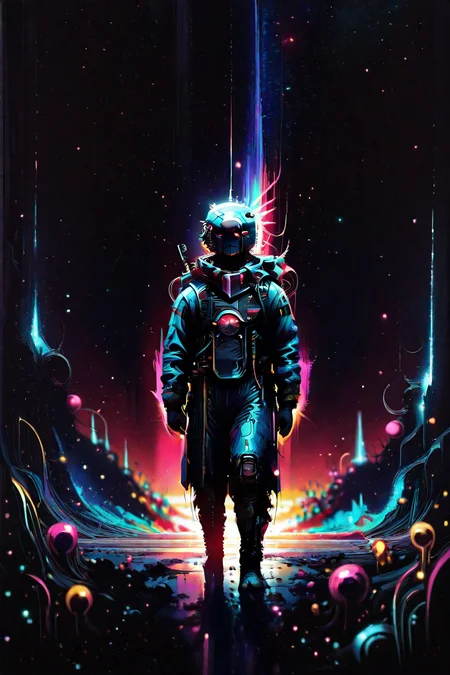 masterpiece, best quality, good quality, very aesthetic, absurdres, newest, 8K, depth of field, focused subject, dynamic angle
,stylized, (demonic invasion:1.05), (no human:1.25), surrealism,
in gold and neon, (space age:1.05), nasa punk,
girl standing in front of spaceship, athletic body, modern clothing, artbook illustration, biopunk,
light particles, colorful, strange geometry, world shifting, color shift, negative space, arcane and science mixed, spikes, tendrils, no tomorrow <lora:Vo1d_Sp3ctrum-final-v1:0.45> <lora:ck-Sci-Fi-Concepts-IL-000015:0.45> <lora:ck-70s-scifi-IL-000013:0.55> <lora:ck-nc-cyberpunk-IL-000011:0.65> <lora:rdtdrp:1> <lora:ck-neon-retrowave-IL-000012:0.55> <lora:horror_114558v4df2fsdf5:1>