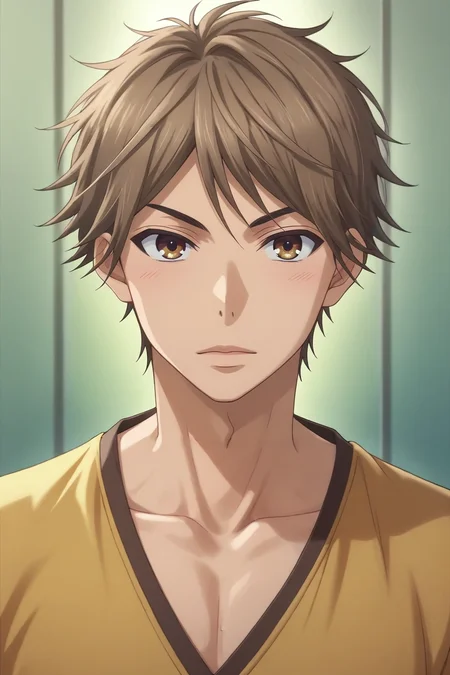 score_9, score_8_up, score_7_up, source_anime, rating_safe, intricate details, (realistic:0.6), , , 1boy, solo, male focus, <lora:hayato_shinomiya_pony:0.84>, hayato_shinomiya, brown hair, brown eyes, short hair, , cowboy costume, <lora:sdxl_lightning_8step_lora:1>