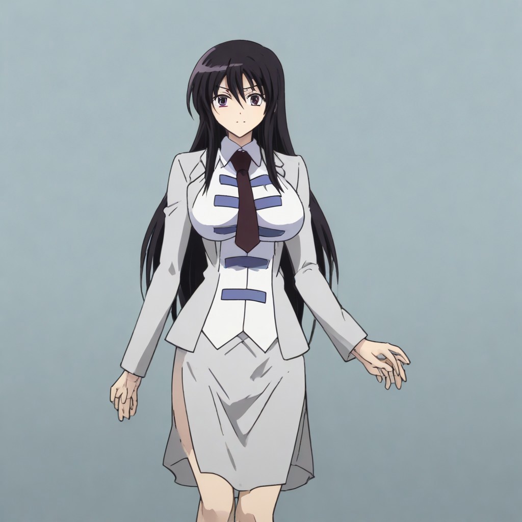 Kyouko Sonan , safe , standing , full-body , hands on hip , smile , lomg hair , sexy legs