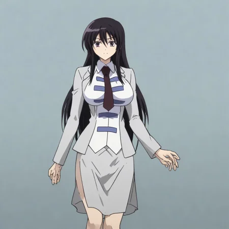 Kyouko Sonan , safe , standing , full-body , hands on hip , smile , lomg hair , sexy legs