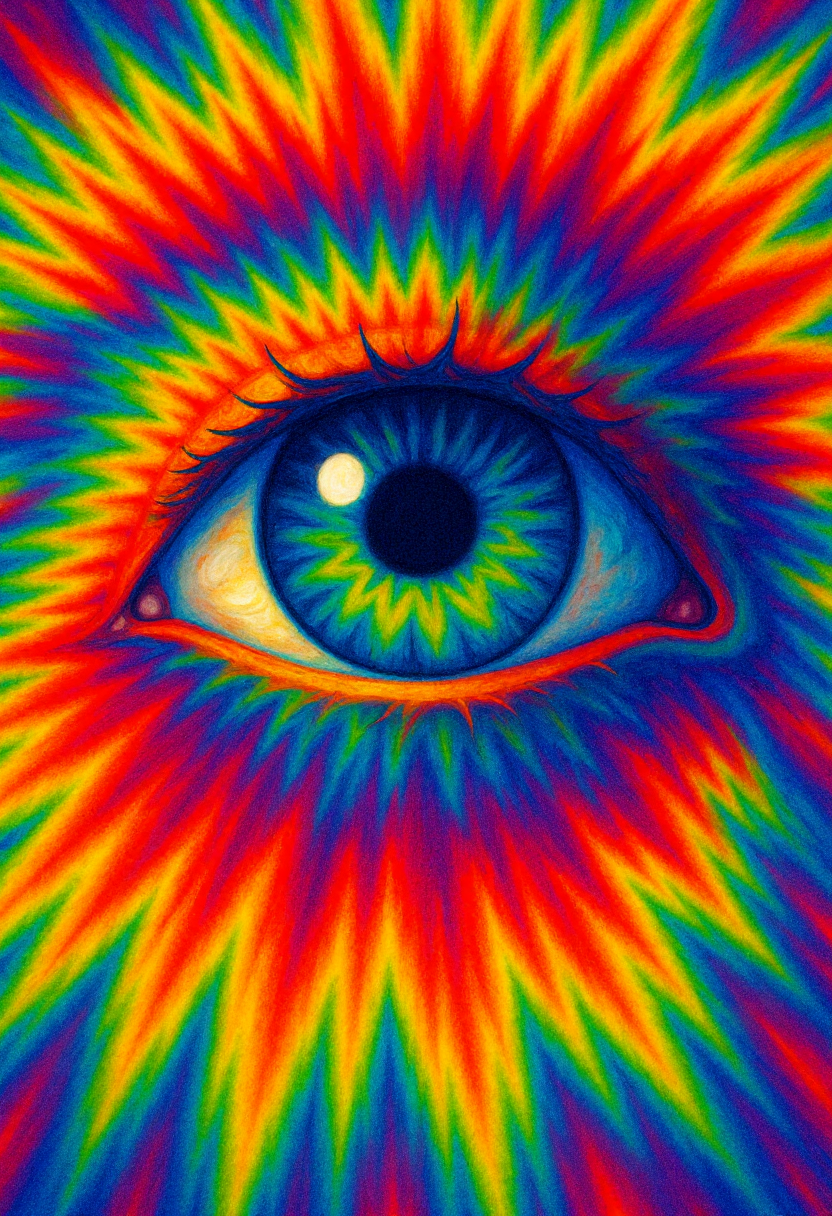 <lora:Tie_Dye_Style_FLUX-000015:0.9> 
This is a vibrant, psychedelic digital drawing of a closeup of a big eyeball in a swirling pattern reminiscent of tie-dye artwork.