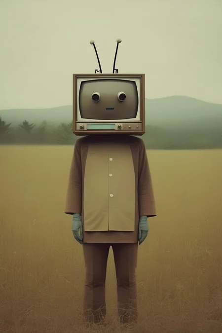 <lora:Christopher Ryan McKenney Style:1>Christopher Ryan McKenney Style - the japanese minimalism retro-television cryptid humanoid