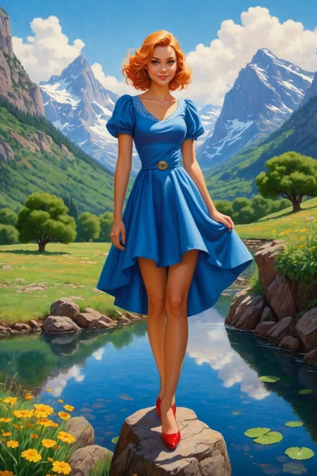 <lora:EnvyDaydreamXL01:0.70> ,by Natalia Rak and Alex Alemany in the style of Ted Nasmith, ,full body length photorealistic , comic book illustration <lora:comic_book_illustration:2.00> ,