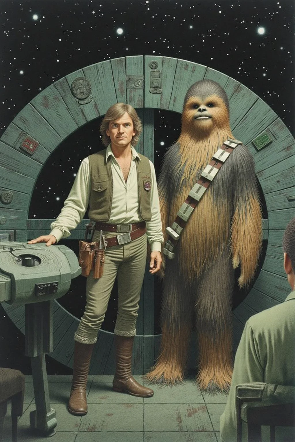 jeanleonhuens1 illustration.
Han solo and Chewbacca posing inside the Falcon Millennium
<lora:jeanleonhuens1_ap_d6a3e12:1.0><lora:844828073225375012:0>