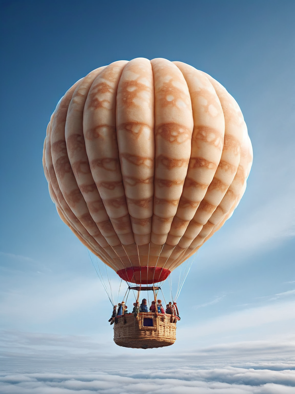 An ais-pncks hot air balloon floating gracefully against a fluffy ais-pncks sky <lora:ais-pncks-sdxl:1>