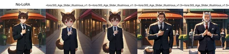 No-LoRA, 1boy, solo focus, (wolf boy), suit, wolf ears, tail, wolf tail, red eyes, brown hair, looking at viewer, cowboy shot, (disgust), looking at viewer, outdoors, storefront, scenery, masterpiece, 8k, perfect lighting, intricate details, high quality, prefect hands, best quality, absurdres