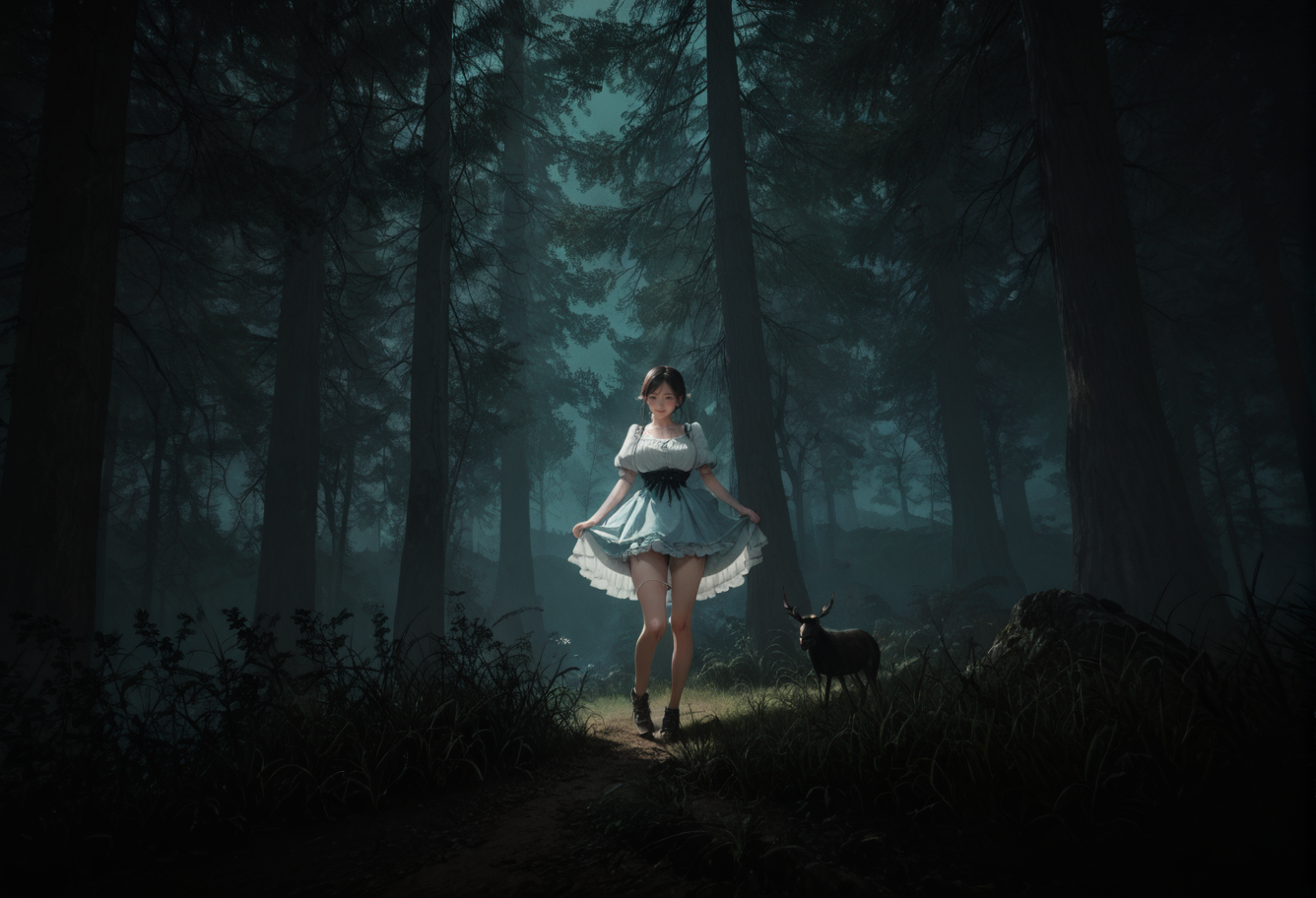 ,ruanyi1023,dark,forest,grass,night,
1girl,frilled dress,panty pull,<lora:0958 black forest_v1_pony:0.8>, score_9, score_8_up, score_7_up, score_6_up, score_9, score_8_up, score_7_up, score_6_up source_anime, blush, 1girl, seduce smile, perfect body , natural huge breasts