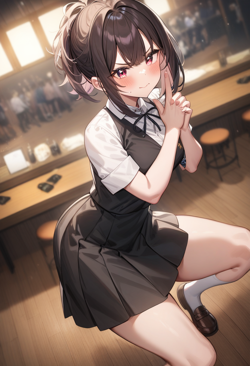 1girl, <lora:sdxl2-flat2-512b:-1>,medium breasts,school uniform,
dual finger gun,<lora:dualfingergun_XL_v1:0.8>
dutch angle, cinematic angle, looking back, annoyed, club, closed mouth,
masterpiece, best quality, very aesthetic, absurdres