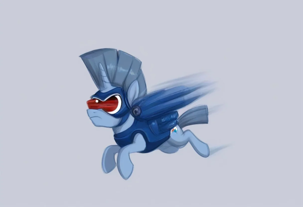 gravity guns meet galloping unicorn ponies,, CuteCartoonStyle