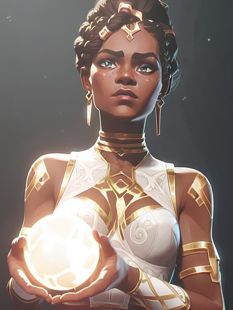 score_9, score_8_up, score_7_up, Mel, a woman holding a glowing ball in her hands, 1girl, solo, jewelry, earrings, dark skin, black background, <lora:arcane_pony_v1-2_mx:0.95>