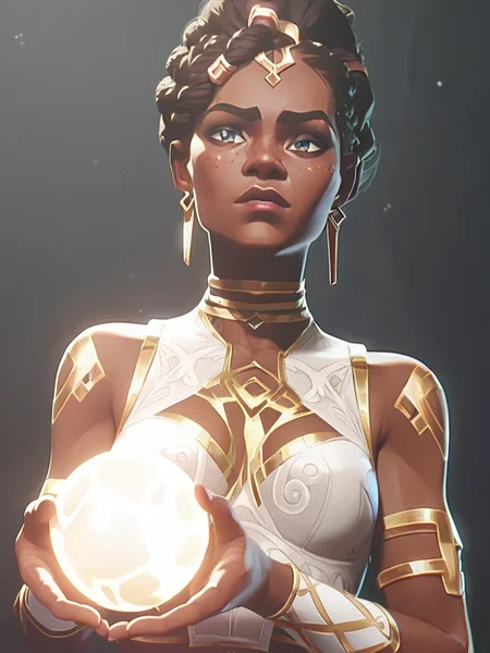 score_9, score_8_up, score_7_up, Mel, a woman holding a glowing ball in her hands, 1girl, solo, jewelry, earrings, dark skin, black background, <lora:arcane_pony_v1-2_mx:0.95>