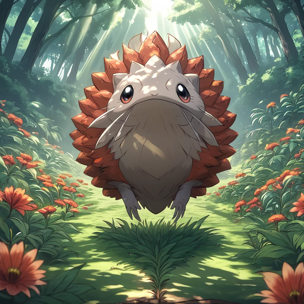 core_9, score_8_up, score_7_up, score_6_up,  <lora:ArsMJStyle_-_Anime:1> ArsMJStyle, Anime, Pokémon-inspired monster companions in lush meadow. Diverse creature designs, trainers in background. Cute and fearsome monsters, vibrant nature setting. Ghibli-esque background details, warm sunlight.
