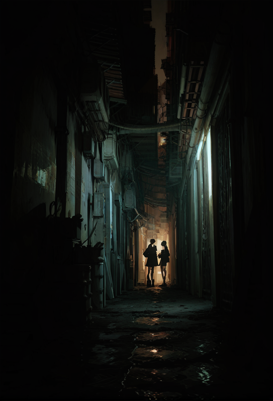 ,ruanyi0924,dark,outdoors,<lora:0924 narrow aisle_v1_pony:1>, score_9, score_8_up, score_7_up, score_6_up, score_9, score_8_up, score_7_up, score_6_up source_anime, blush, 1girl, seduce smile, perfect body , natural huge breasts