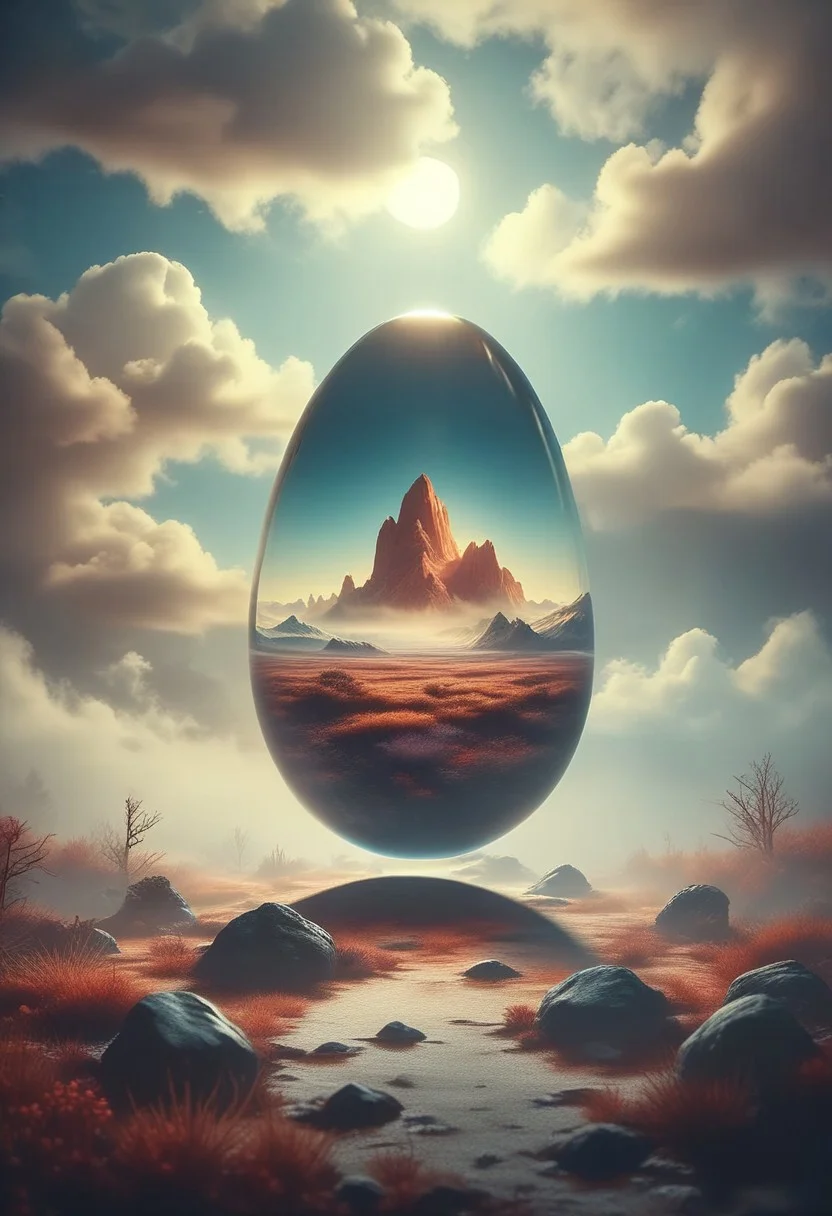 cloud egg in mountain, jewelry, focus, award winning artwork, extreme detailed, Wide range of colors, Dramatic,Dynamic, Cinematic, Sharp details, Insane quality. Insane resolution. Insane details. Masterpiece. 32k resolution.