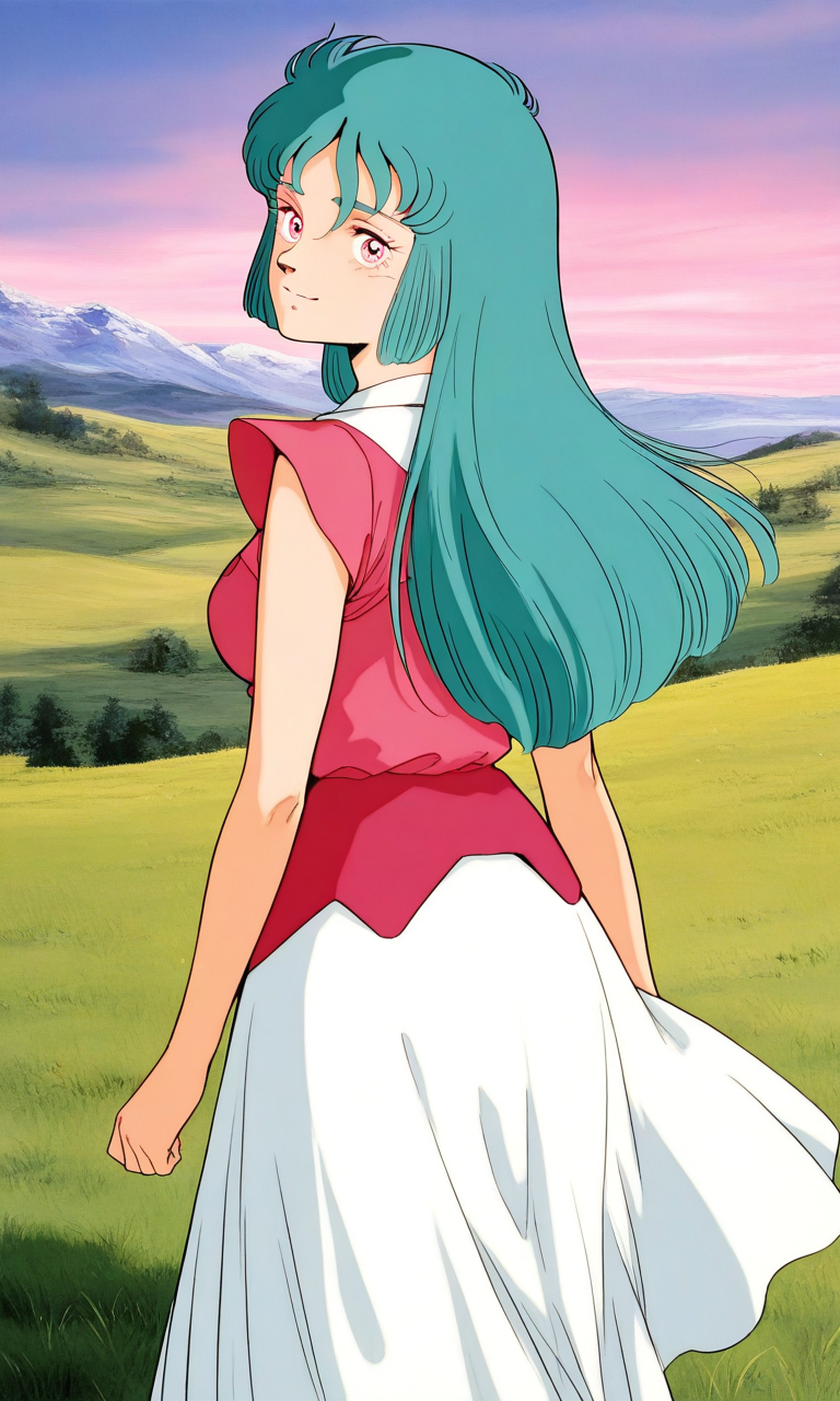 general,highres, ultra-detailed,very aesthetic,best quality ,best hands, BREAK <lora:Ciela_Lapana_dress_IS:0.9>
Ciela_Lapana(dress), 1girl, solo, long hair, pink eyes, aqua hair, bangs, green hair, medium breasts, 
dress, light smile, looking at viewer, white skirt, long skirt,
sky, grass, fantasy,