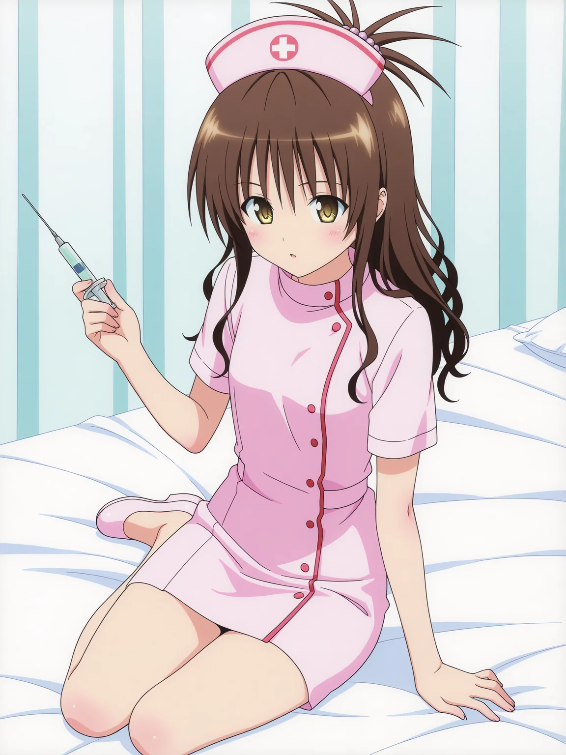 <lora:yuuki mikanv2:1>,mikan,full body,nurse,