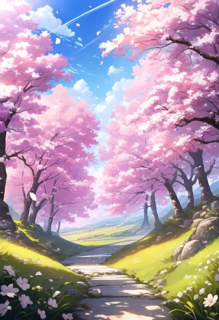 masterpiece, best quality, high score, great score, absurdres,
oil painting, Cherry blossoms, Sky (blue), Flowers (pink), Natural scenery, Fresh and clean, Cherry blossom tree, Springtime, Beautiful landscape, Sunlight, Warm atmosphere<lora:xl_more_art-full_v1:0.3><lora:oil_SDXL_v1.0:0.8>