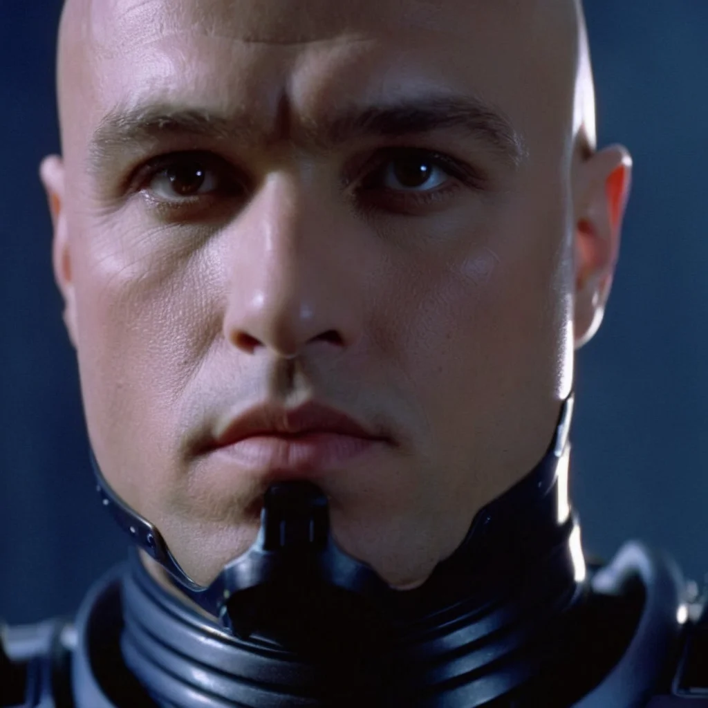 cinematic film still of  <lora:RoboCop 1987:1.2>
RoboCop 1987 a close up of a bald human with beautiful eyes, shallow depth of field, vignette, highly detailed, high budget, bokeh, cinemascope, moody, epic, gorgeous, film grain, grainy