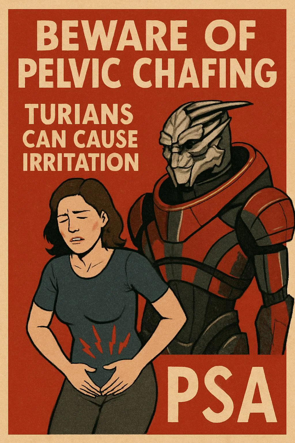 Mass Effect PSA on the dangers of turian caused pelvic chafing 