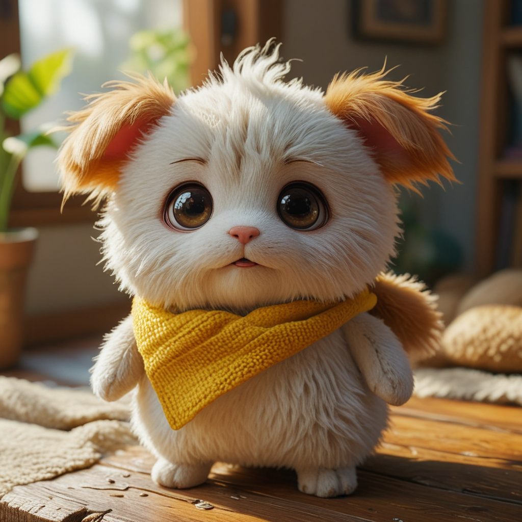 ral-plsy, cute, fluffy, happy, friendly, unreal engine, ray tracing, Anti-Aliasing, Anisotropic Filtering, Depth of Field, Bump Mapping, 3D Texture Mapping, God Rays, Global Illumination, Total Clarity, Well-Defined Edges, Perfectly Focused, absurdres, <lora:SDXL\add-detail-xl:0.5>, <lora:SDXL\MJ52:0.5>, <lora:SDXL\ral-plsy-sdxl:1.0>