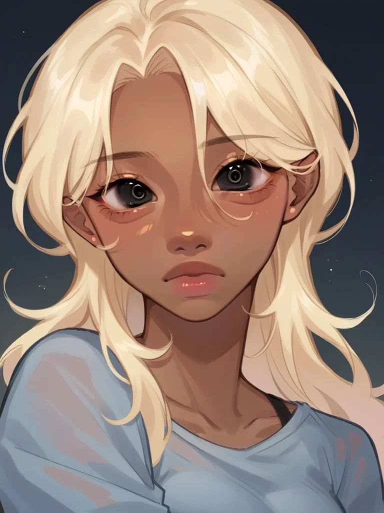 score_9, score_8_up, score_7_up, score_6_up, source_anime, BREAK
<lora:jelly_v0.5-pony:1.0>
1girl, dark skin, blonde hair, black eyes,