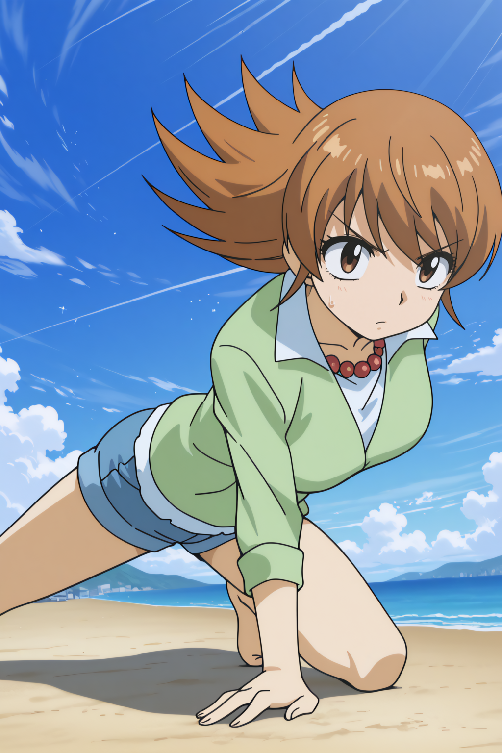 Yoshimi Akashi, rating safe, masterpiece, dynamic pose, rating safe <lora:Zettai_Karen_Children_-_multicharacter_-_illustrious-v2:0.8>