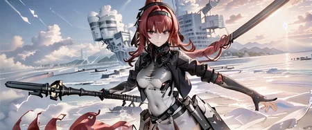 score_9,score_8_up,score_7_up, ( Anime_source),
1girl, solo,
big breasts, cleavage, collarbone, looking at viewer, open leg,
<lora:Vera-Garnet:1>Garnet, red eyes, red hair, long hair, Molde under eye, Garnet clothes, headgear, headband, mech waist wings,
<lora:Eyes_High_Definition:1> EyesHD,