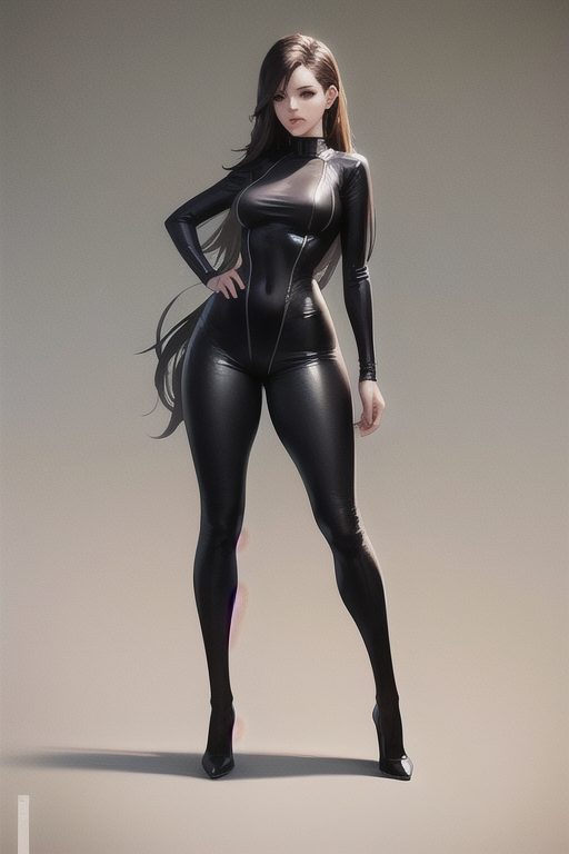 best quality, 8k, sharp focus, (character sheet, reference, concept drawing), medium shot, indefectible, flawless, masterpiece, digital art, illustration, trending artstation, hot, seductive, alluring, handsome, elegant, fascinating, exquisite, sublime, bewitching, charming, cute, hourglass slim figure (one:1.6 young woman) wears tight full body flysuit with (open sholders:1.4), by Jordan Grimmer and Greg Rutkowski