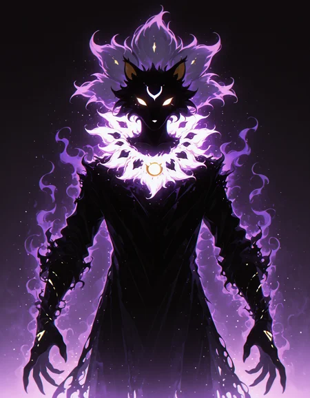 <lora:Shadows_v2_Buns:0.7> sh4d0w, black silhouette, purple aura, glowing, solo, Solgaleo, masterpiece, best quality, amazing quality
