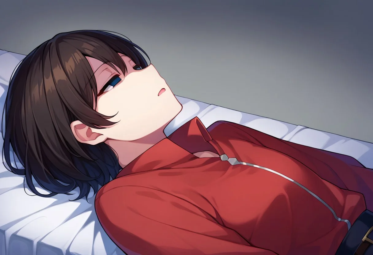 score_9, score_8, score_7, source_anime, empty eyes, half-closed eyes, lying