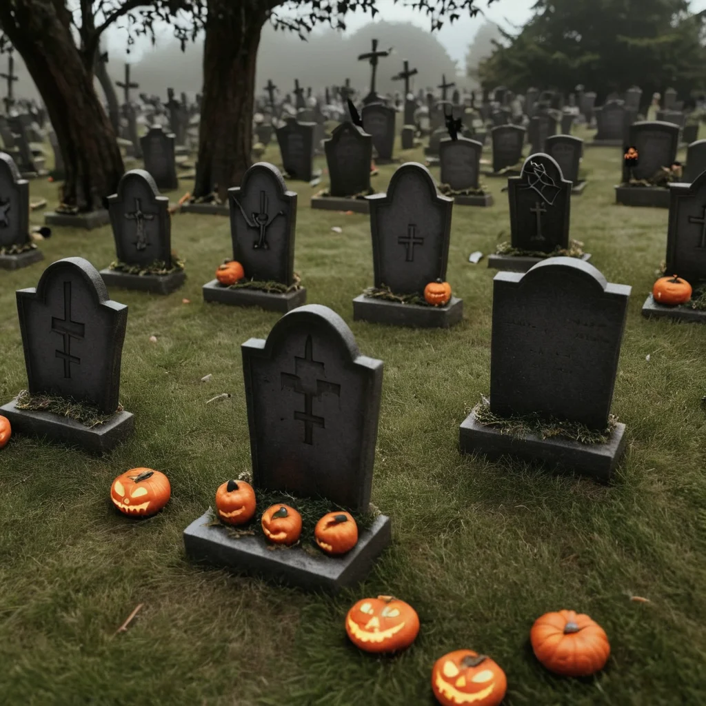 grave yard decorated for halloween <lora:Halloween_XL:1>