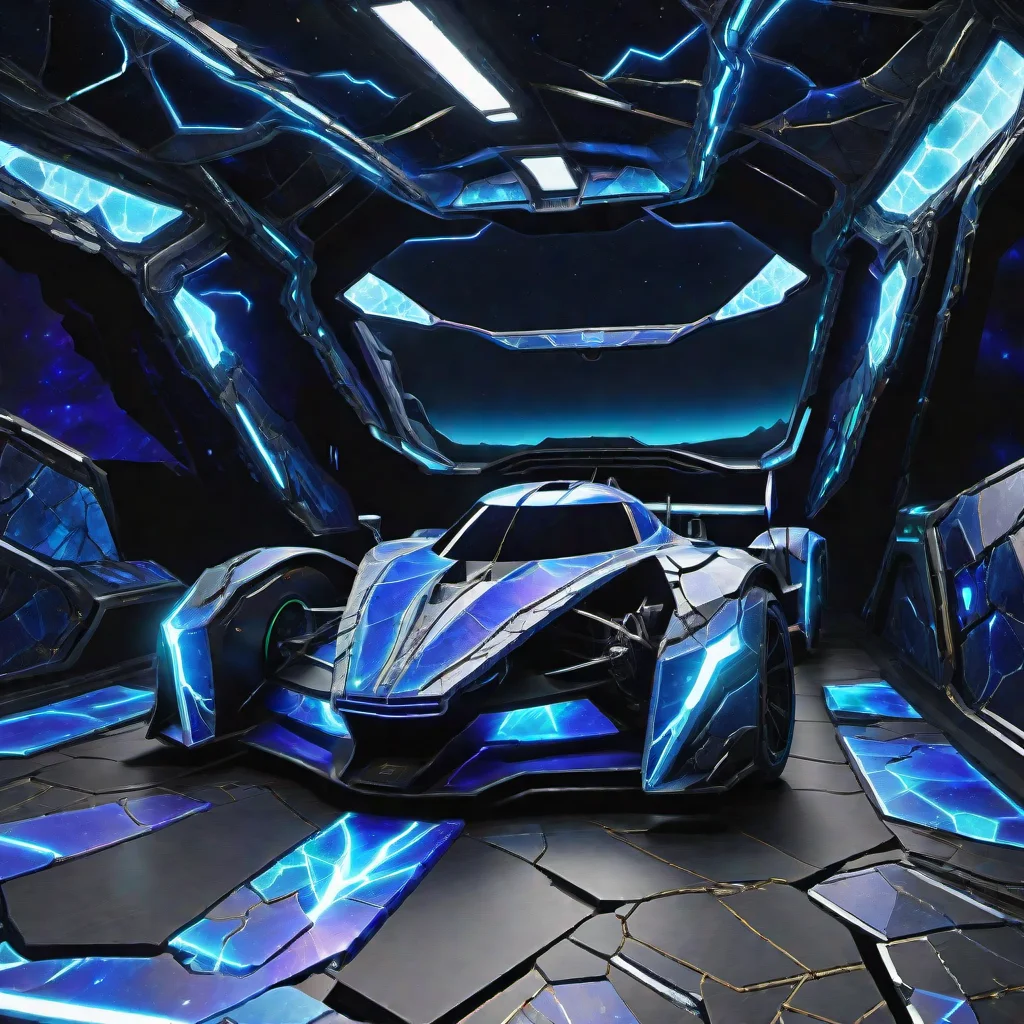 hyper detailed masterpiece, dynamic, awesome quality,DonMFr4ck7ur3dUnd3rw0rldXL holographic racing emporium, quartzite stone,polycarbonate roofing roof,plywood,quantum nanowire power cables, halogen floodlights, downlighting <lora:DonMFr4ck7ur3dUnd3rw0rldXL-000006:1>