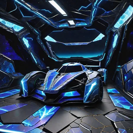 hyper detailed masterpiece, dynamic, awesome quality,DonMFr4ck7ur3dUnd3rw0rldXL holographic racing emporium, quartzite stone,polycarbonate roofing roof,plywood,quantum nanowire power cables, halogen floodlights, downlighting <lora:DonMFr4ck7ur3dUnd3rw0rldXL-000006:1>