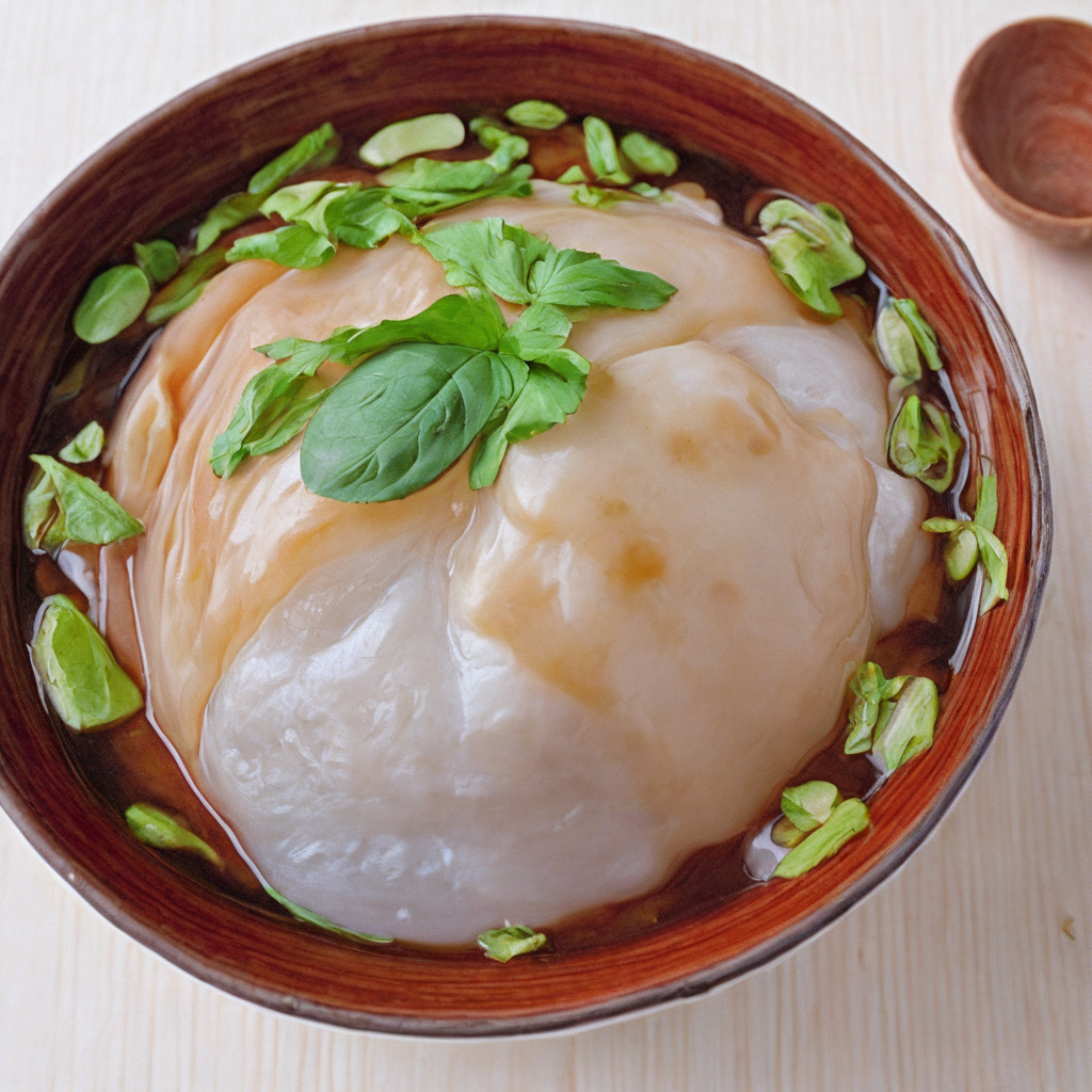 A high-resolution, hyper-realistic image of a bowl of bahuana  , a popular dessert in many cuisines. The bahuana is perfectly made, with a smooth, round shape and a sweet, chewy texture. It's placed in a rustic ceramic bowl, with a generous  . The scene is set in a homey kitchen environment, with all elements in sharp focus, creating a clear and detailed image. The lighting should be natural and soft, highlighting the appetizing qualities of the bahuana and the cozy atmosphere of the setting,<lora:bahuana2:0.75>