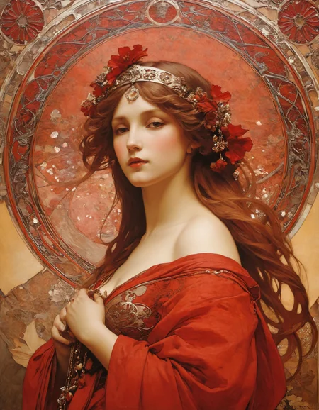 by alphonse mucha,  (red but beautiful:1.4), (masterpiece, best quality:1.4) , in the style of nicola samori, 
<lora:epi_noiseoffset2:0.5> <lora:add-detail-xl:1> <lora:xl_more_art-full_v1:0.5>  <lora:NicolaSamori:0.7>